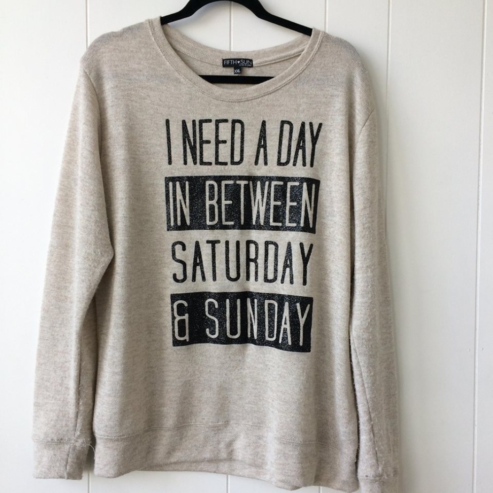 Graphic printed  Shimmer Knit Sweater -Cream - 2XL